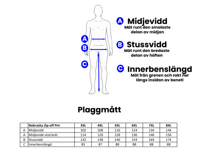 Nebraska Zip-off Byxa Herr Blå Plus Size