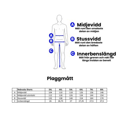 Nebraska Shorts Herr Blå Plus Size