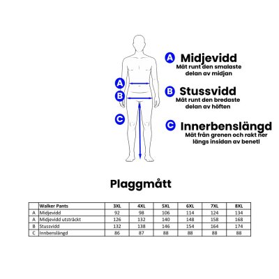 Walker Träningsbyxa Herr Svart Plus Size
